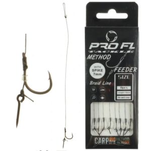 Haczyki rozmiar 6 z przyponem do Method Feeder igła bagnet plecionka 8 szt